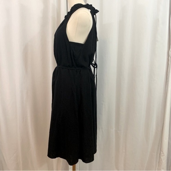 Banana Republic Black Linen Blend Knee Length Dress NWT LP - Picture 7 of 14